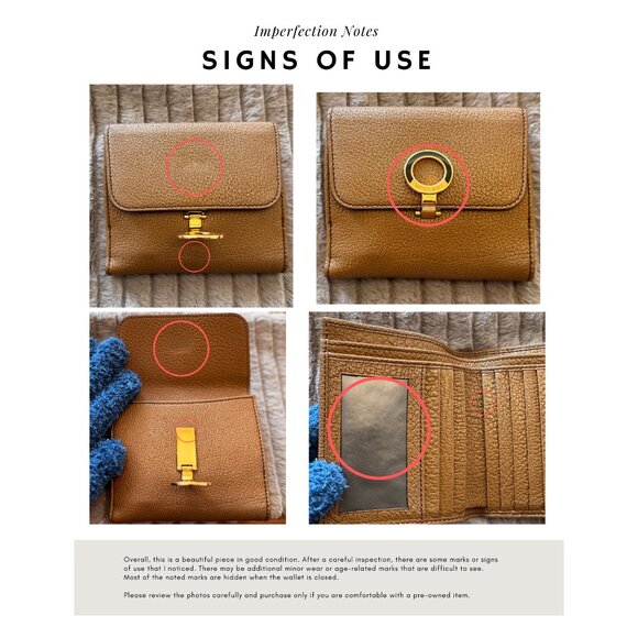 BVLGARI Leather Bi-Fold Wallet, Brown/Camel, Women Men Unisex - Picture 5 of 12